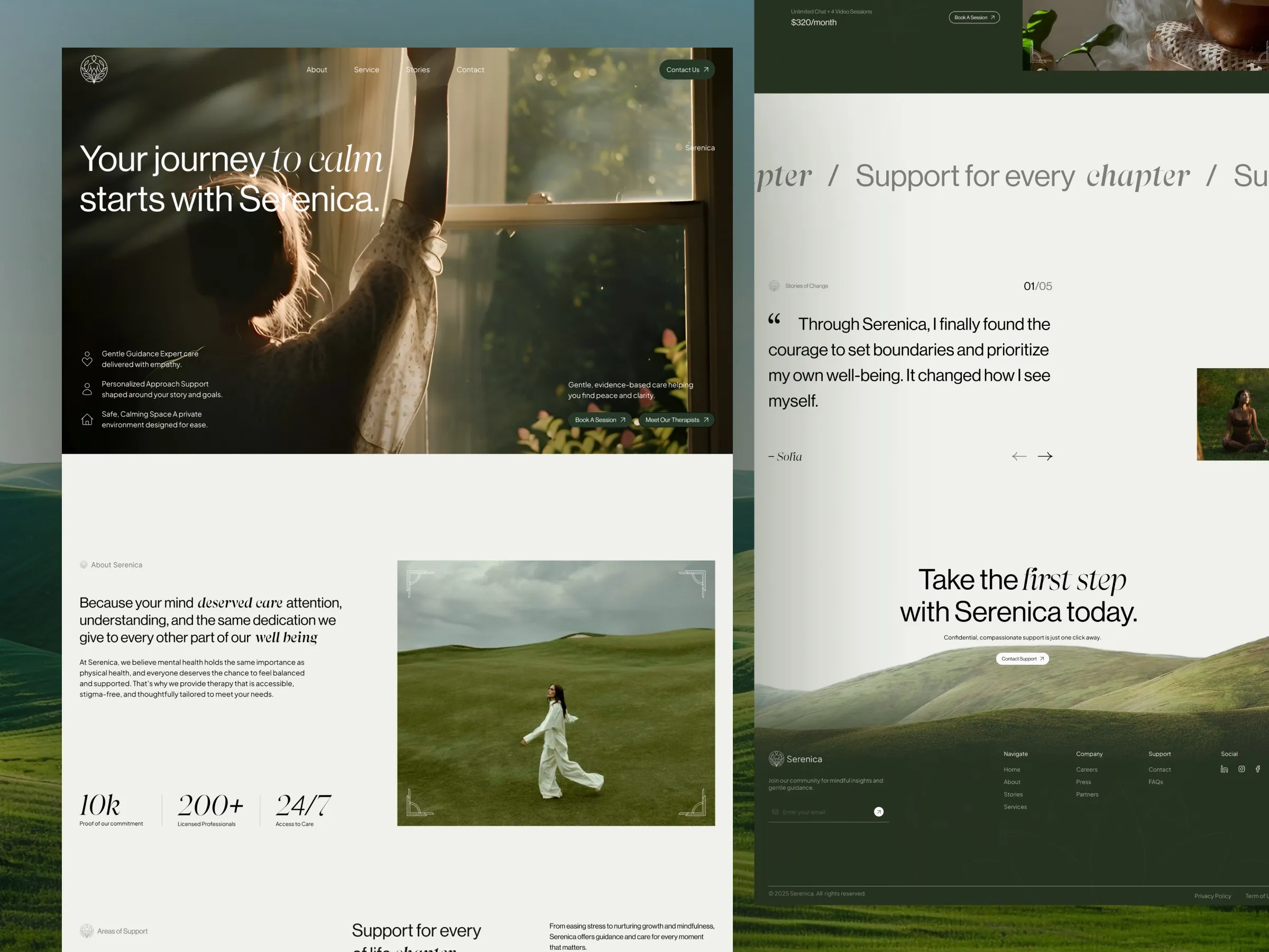 Serenica brand and website design