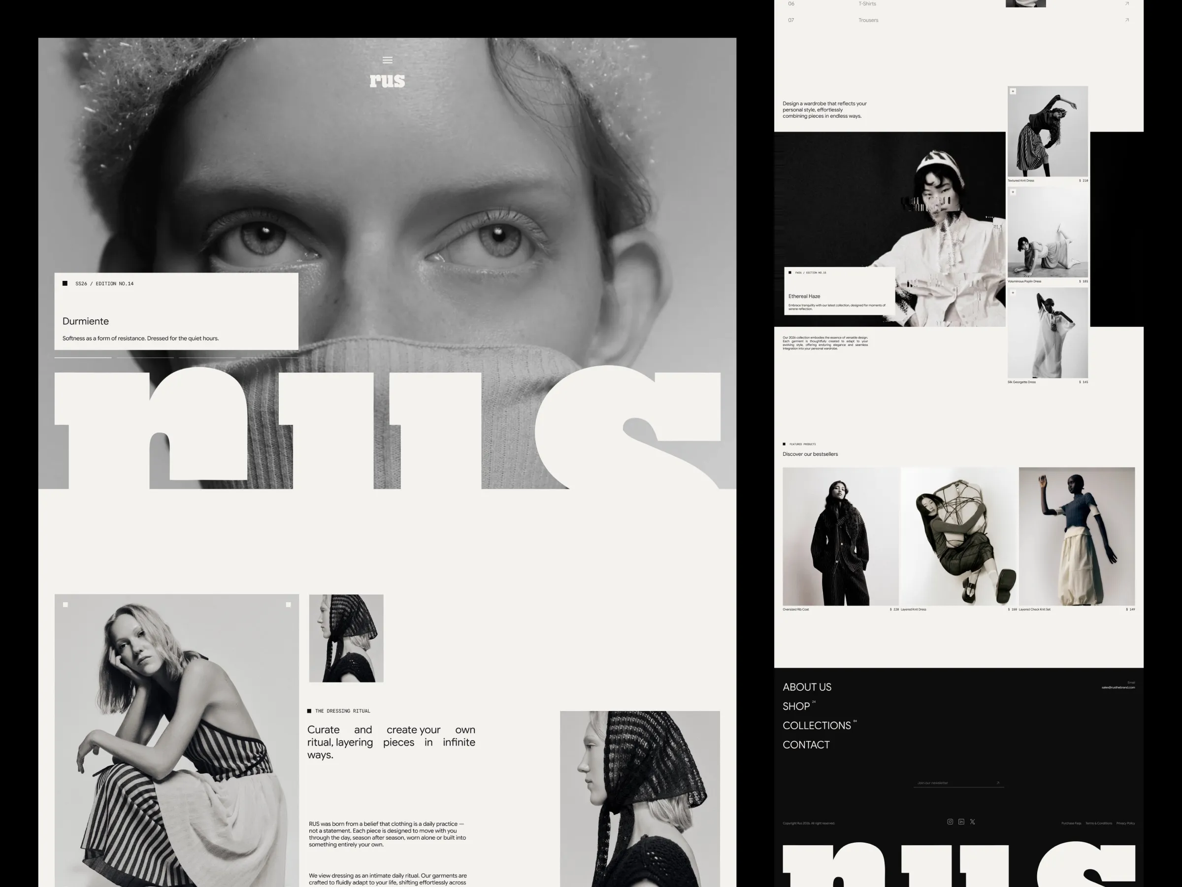 Rus luxury fashion e-commerce website