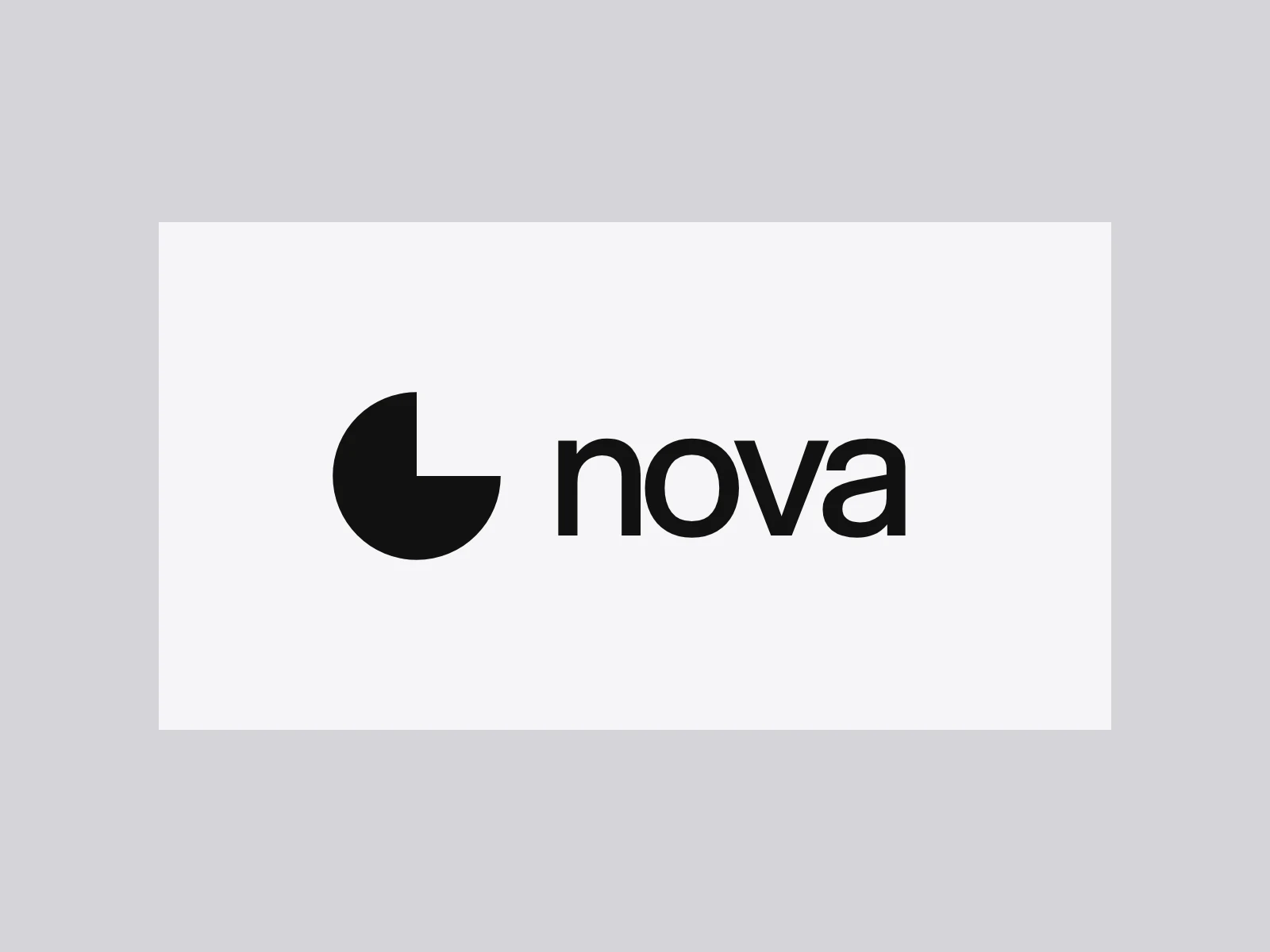 A logo made of a round mark and the wordmark nova.