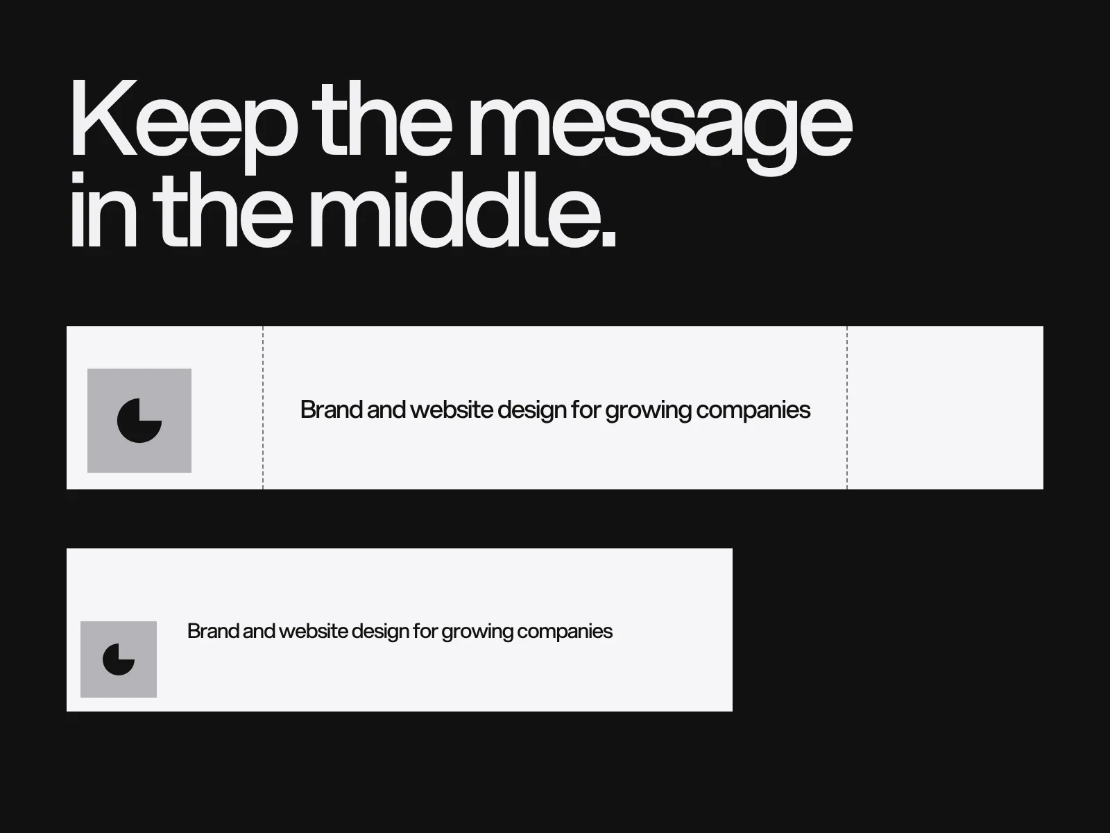 A 6:1 banner with a safe area marked in the middle, a clear corner for the logo and one short line of text.